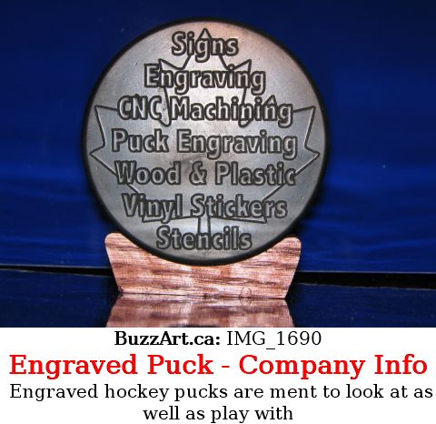CNC engraved hockey puck